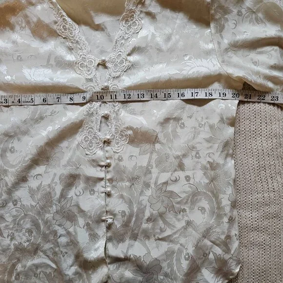 Vintage Victoria's Secret Ivory Pajama Top - Picture 6 of 6